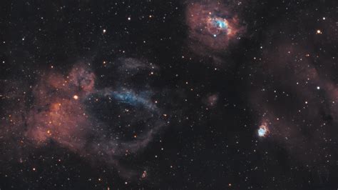 Download Wallpaper 2048x1152 Galaxy Nebula Glow Stars Shine Space