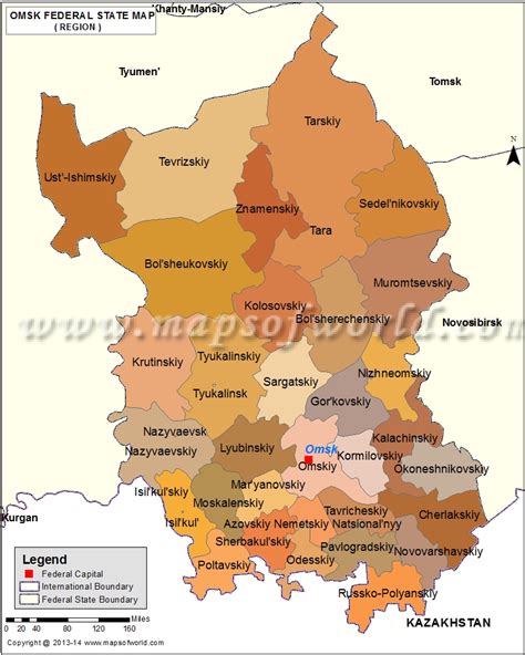 Map Of Omsk Oblast Omsk Oblast Map
