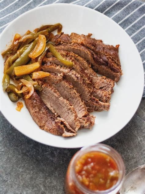 You need a pressure cooker for this easy. Fajita Flank Steak in the Instant Pot | Cosmopolitan Cornbread