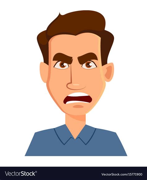 Face Expression Of A Man Anger Male Emotions Vector Image