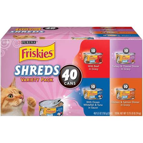 Is friskies cat food good for your precious kitty? Friskies 40 Count 5.5 oz Shreds Variety Pack Cat Food ...