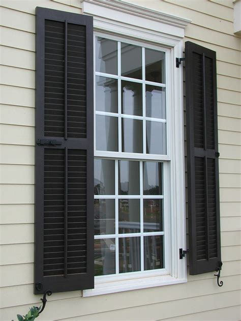 Pine Louvered With Tilt Rods Louvered Shutters Brick Exterior House