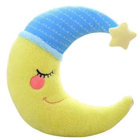 Lovely Stuffed Moon Shape Pillow Soft Colorful Plush Toys For Kids Baby