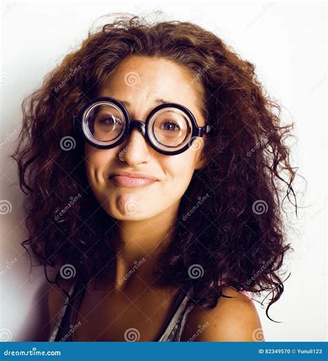 Teenage Bookworm Concept Cute Young Woman In Glasses Lifestyle People