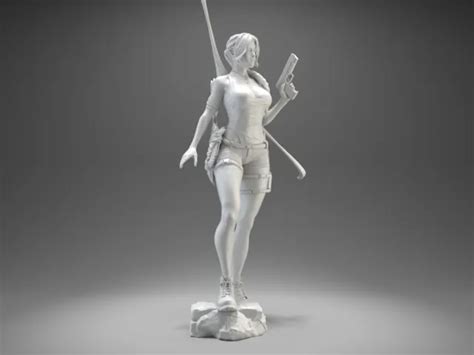 Lara Croft Sexy Girl 3d Printing Model Kit Figure Unpainted Unassembled