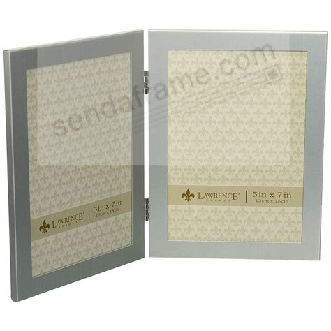 Hinged Double 5x7 Brushed Silverplate By Lawrence® Picture Frames Photo Albums Personalized