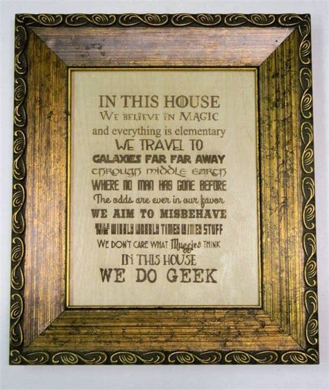 In This House We Do Geek Wood Sign Frame Not Included In This House