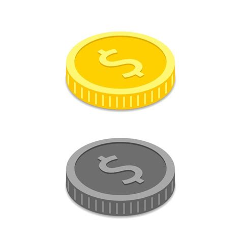 dollar münzen geld symbol im isometrischen stil vektor illustration auf weißem hintergrund