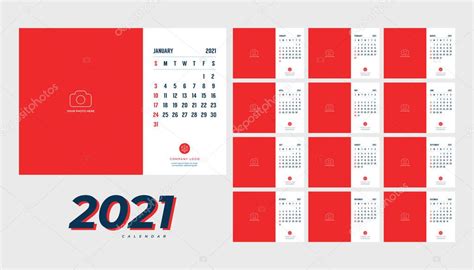 Año 2021 Calendario De Escritorio Mensual La Semana Comienza El