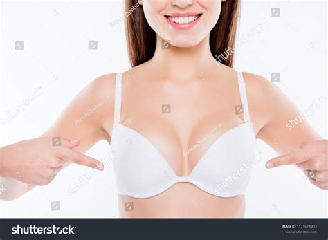 Cropped Close Photo Satisfied Nude Woman Stock Photo Edit Now