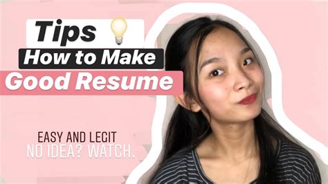 Tips On How To Make Good Resume Resume Ideas Paano Gumawa Ng