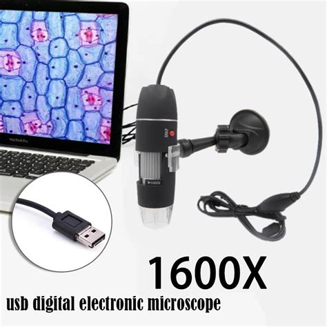 newest 1600x 2 in 1 usb portable microscope digital electronic detection 8 leds digital