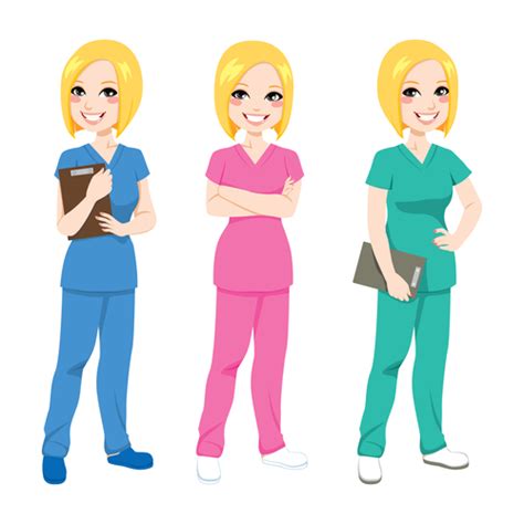 Beautiful Female Nurse Cartoon Character Vector Free Download