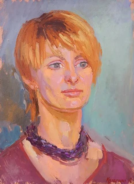 Original Oil Painting Female Woman Girl Portrait By Ukrainian Artist