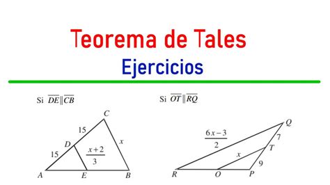 Teorema De Tales Ejercicios Youtube