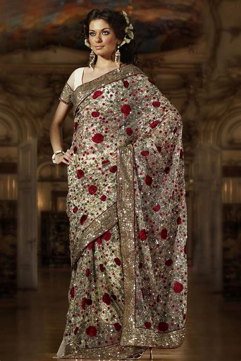 Embroidered Sequins Saree Saree Draping Style