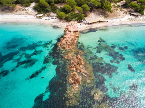 Aerial View Of Palombaggia Beach In Corsica Island In France Stock Image Image Of Island