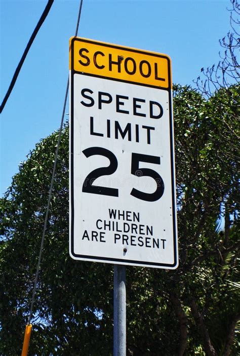 School Speed Limit Sign Stock Photo Image Of School 16060106