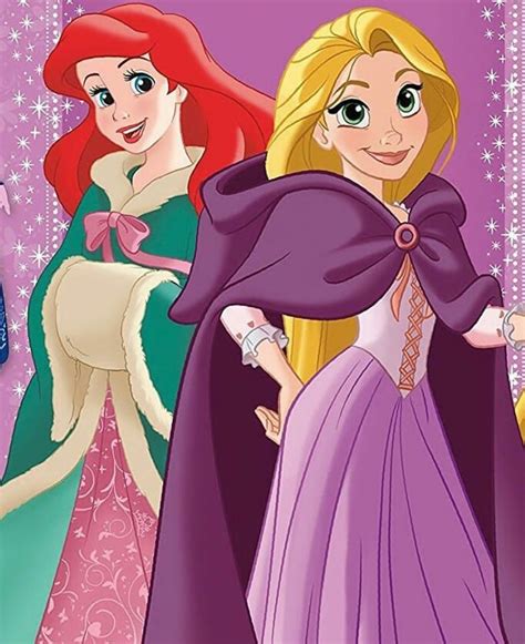 Disney Princess Ariel And Rapunzel In Their New Winter Clothes Walt