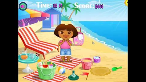 Lovely babies always love bathing after the busy days. Baby Dora At Beach-Games For Little Kids - YouTube