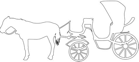 Carriage Horse Coloring Middle Ages Pages Cart Cinderella Drawing Buggy