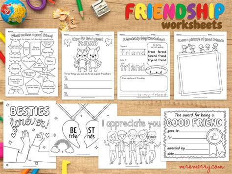 8 Friendship Worksheets And Coloring Pages Mrs Merry