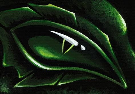 Eye Of The Emerald Green Dragon Painting By Elaina Wagner