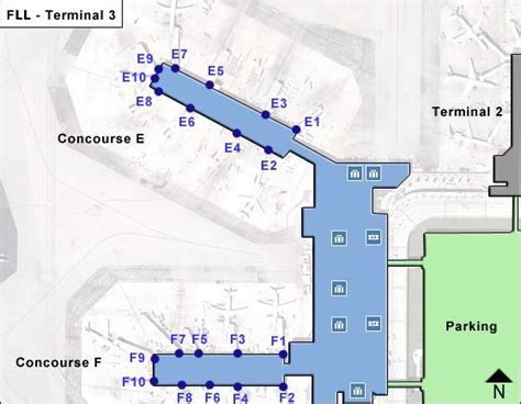 Fort Lauderdale Hollywood Airport Fll Terminal 3 Map Fort Lauderdale