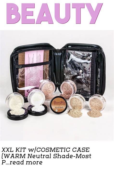 Xxl Kit Wcosmetic Case Warm Neutral Shade Most Popular Full Size Mineral Makeup Set Bare Face