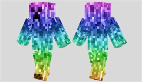 Minecraft Rainbow Creeper Skin Layout