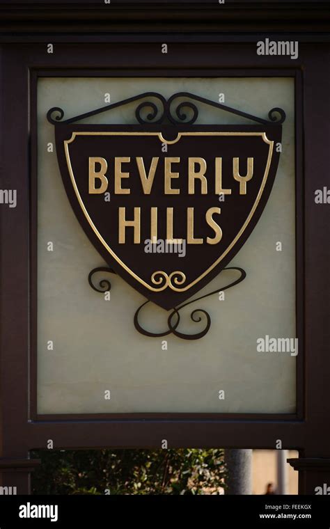 Entrance Sign Beverly Hills Stock Photo Alamy