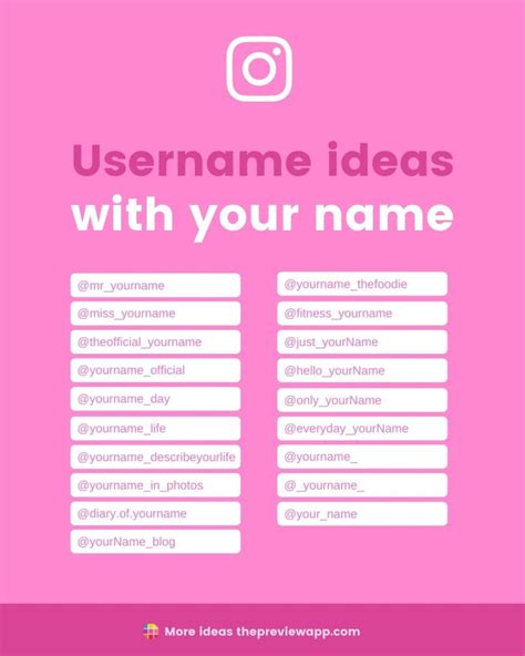 Instagram Username Ideas Must Have List Instagram Username Ideas Name For