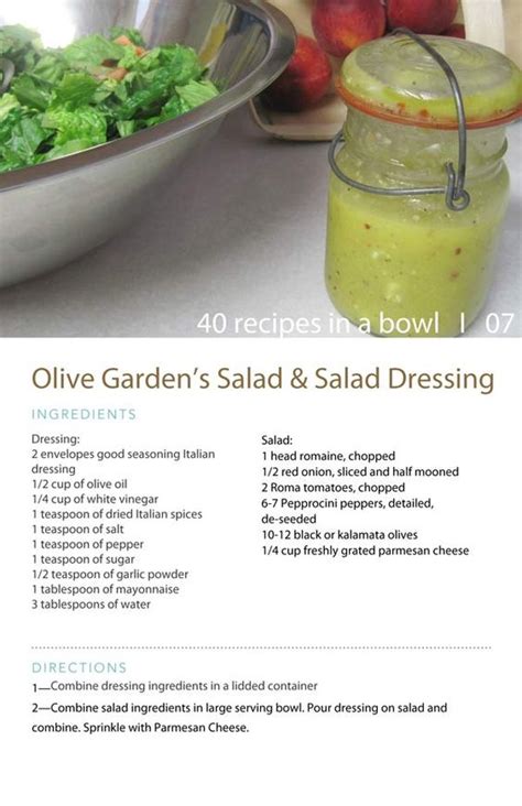 Although, applicants must make sure that they have a valid work visa. Olive Garden Salad Dressing | Food | Pinterest | Olive ...