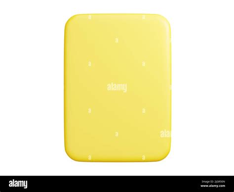 Banner plate 3d render - rectangular shaped yellow plaque with empty