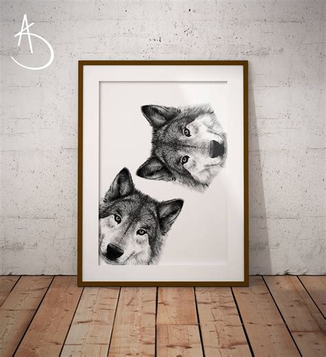 Wolves Print Download Printable Wolves Wall Decor