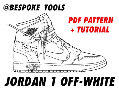 Air Jordan 1 Off White High Shoe Pattern Size 55us38eur Etsy
