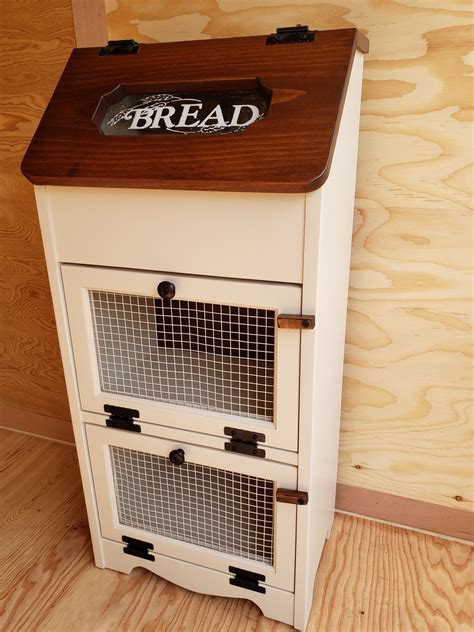 A bread box allows you to store your bread and keep it fresh. Solid Pine Wood Potato/Vegetable Bin w/Bread Box