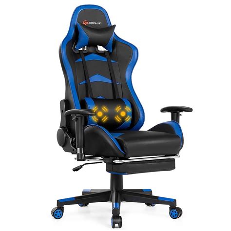 Costway Goplus Massage Gaming Chair Reclining Swivel Racing Office