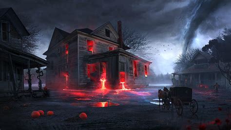 Spooky Halloween House Hd Wallpaper Peakpx