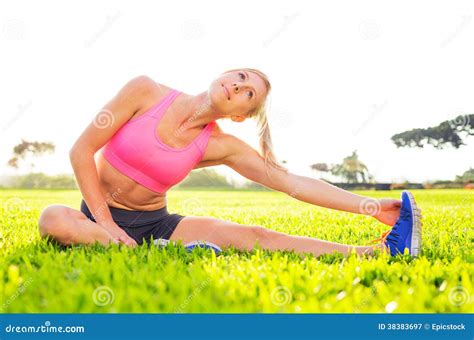 Athletic Woman Stretching Stock Image Image Of Health