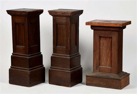 Lot Detail Lot Of 3 Pedestal Stands