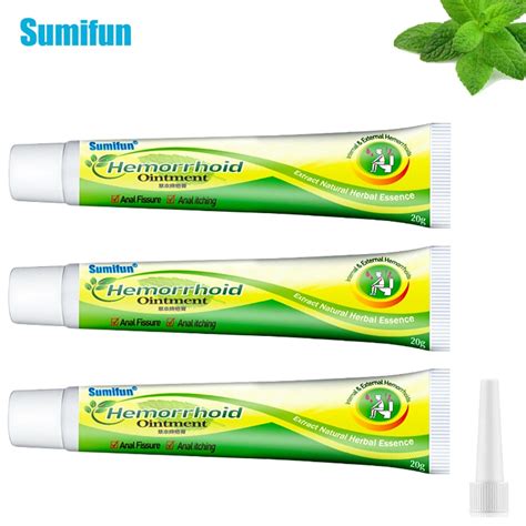 sumifun 3pcs hemorrhoids ointment includ tubes treatment internal external hemorrhoids anal