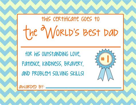 Free Printable Fathers Day Certificate Printable Word Searches