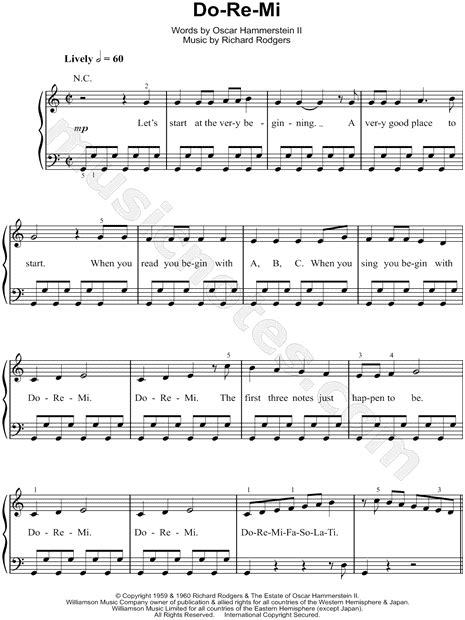 These notes were flatted in order to create the required pattern order of note again that chords i and iv are minor chords. Print and download sheet music for Do-Re-Mi by Julie Andrews. Sheet music arranged for Easy ...