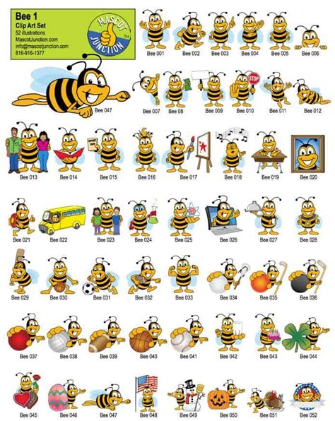 Bee Clip Art Cartoon School Mascot Mascot Junction