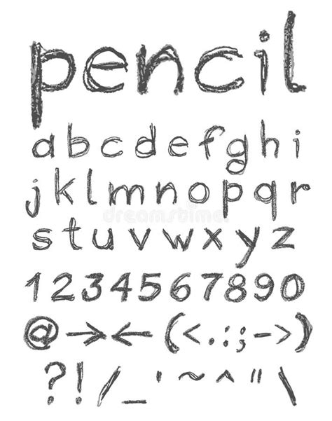 Pencil Font Stock Vector Illustration Of Keystroke Arrow 39036354