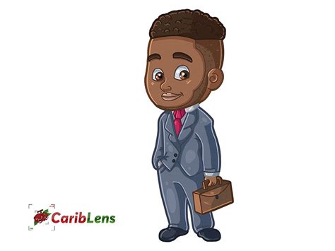 Black Cartoon Businessman African American Cariblens
