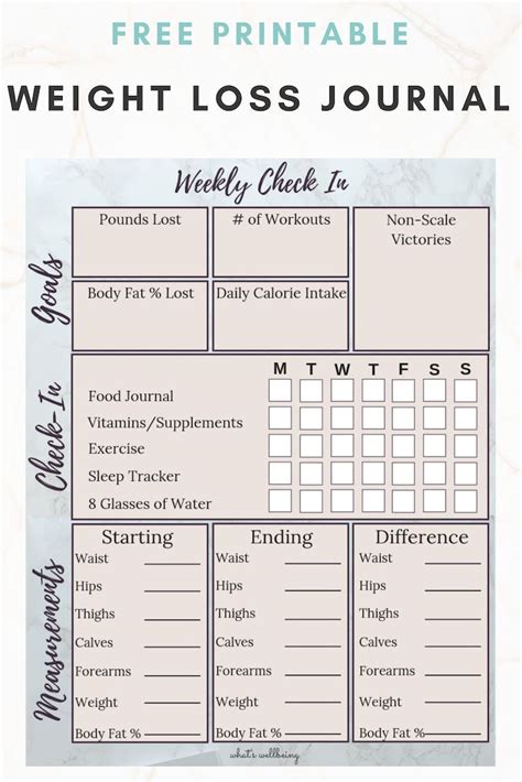 How To Lose Weight With A Free Printable Weight Loss Journal