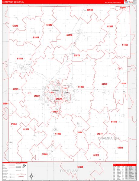 Wall Maps Of Champaign County Illinois