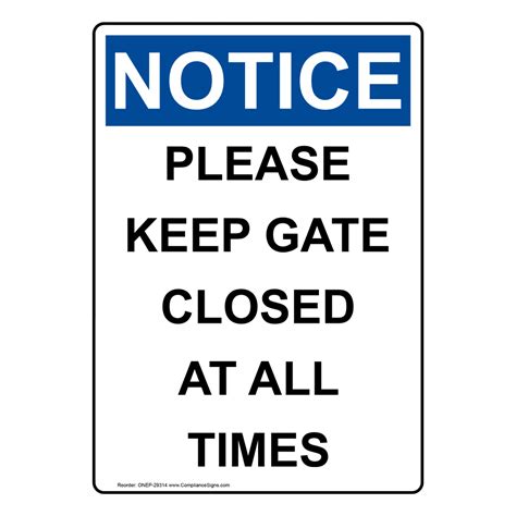 Please Keep This Gate Closed At All Times Aluminium Composite Sign